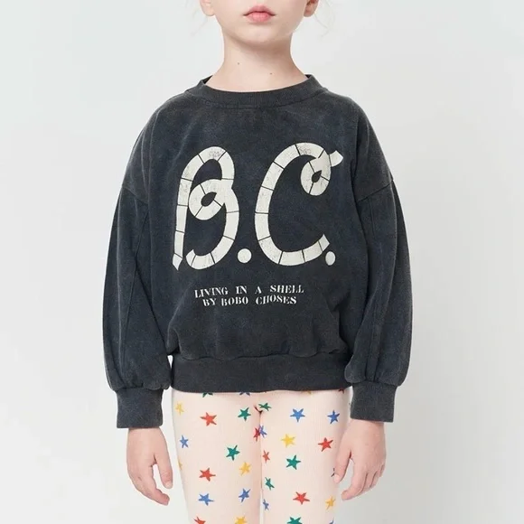 Bobo Choses Sail Rope Print Sweatshirt Unisex Dark Gray NWT